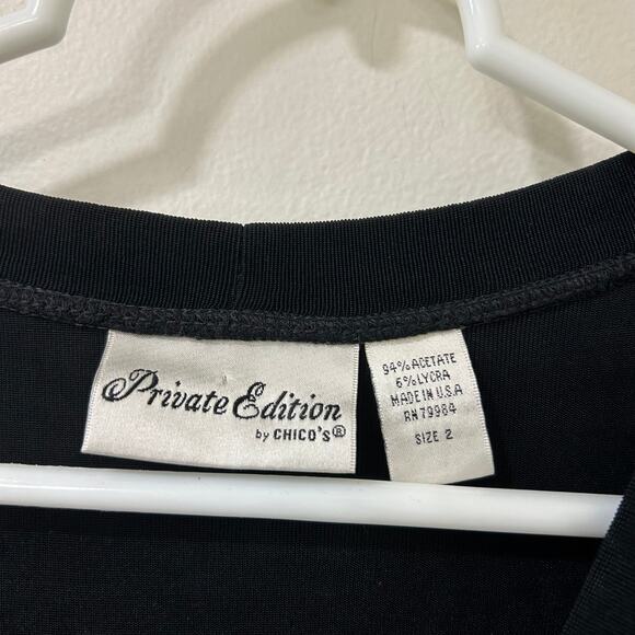 Private Edition Chico's Womens 2 Large Black Button Down Slinky Knit Maxi Dress - Picture 4 of 5